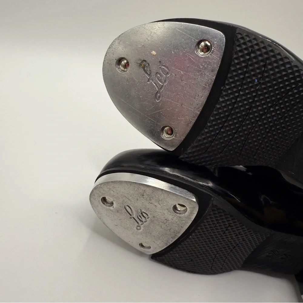 Shiny Black Kids Tap Shoes